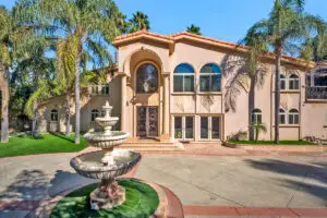 GEVS Recovery alcohol inpatient rehab facility exterior with fountain